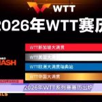 WTT Unveils 2026 Tournament Calendar: Grand Slams, Championships, and More