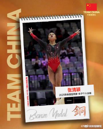 Zhang Qingying Claims Bronze in Women’s All-Around at 2025 Jakarta Gymnastics World Championships