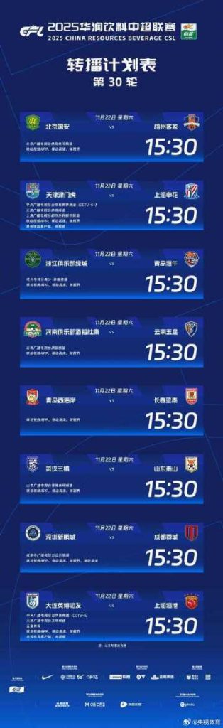 Chinese Super League Final Day: All to Play For in Title Race and Relegation Battle